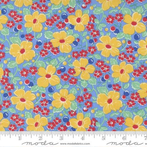 30's Playtime Garden Growing Floral Vintage Floral Feedsack Sky 33630 16